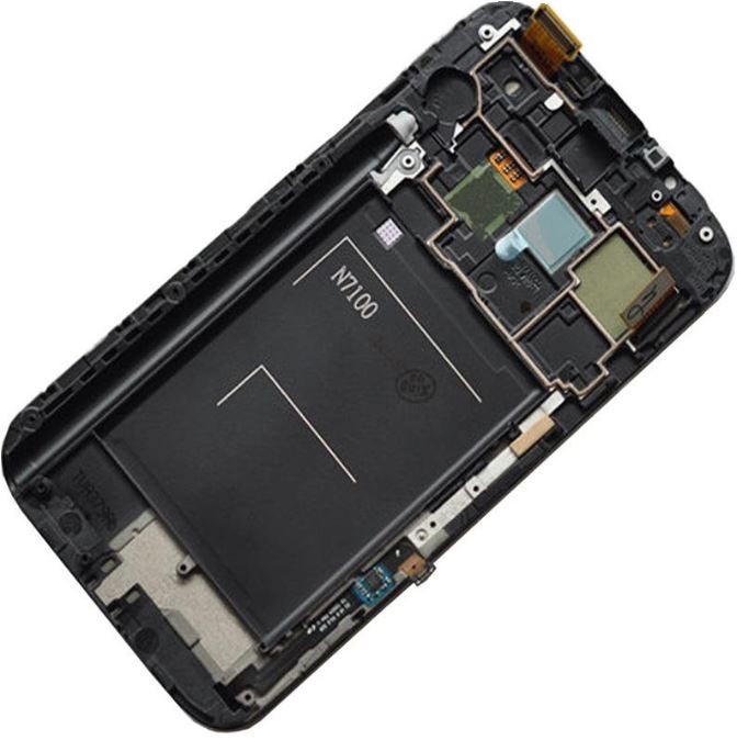 LCD ekraan Samsung N7100 Note 2 puuteekraani ja raamiga must originaal (teenuspakett)