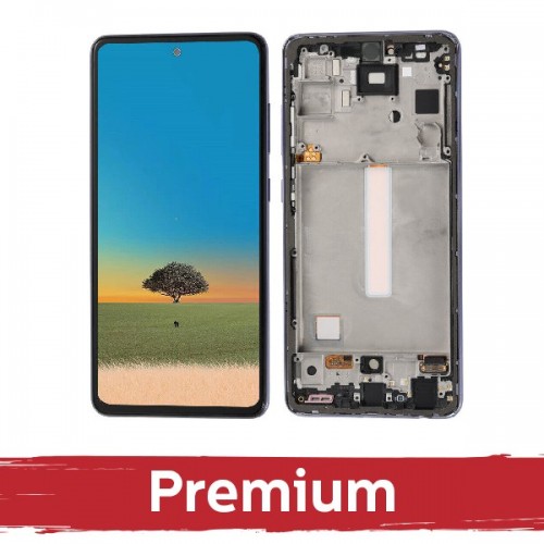 LCD Ekraan ühilduv Samsung A528 A52s (A526 A52 / A525 A52) raamiga / Awesome Purple / OEM