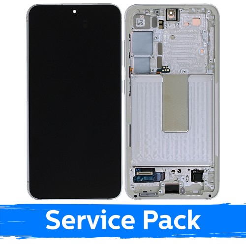 LCD Ekraan Ühildub Samsung S911 S23 Koos Frame / Cream / (Service Pack)