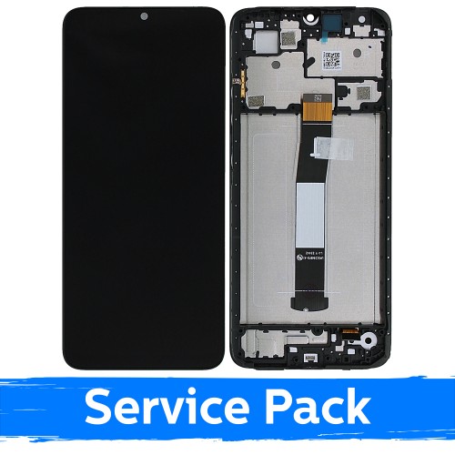 LCD Ekraan Ühildub Xiaomi Redmi 12C Must Koos Frame (Service Pack)