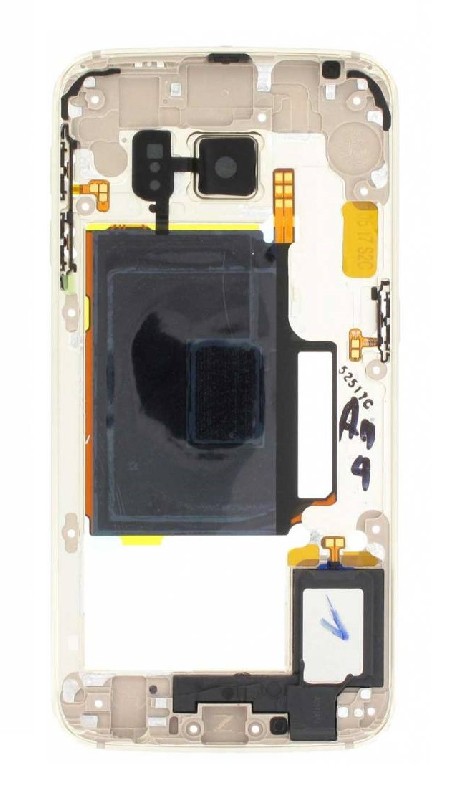 Keskmise korpuse Samsung G925F S6 Edge kuldne summeri ja külgklahvidega originaal (kasutatud Grade B)