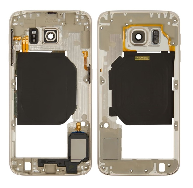 Keskmise korpuse Samsung G920F S6 kuldne summeri ja külgklahvidega originaal (kasutatud Grade B)