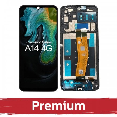 LCD ekraan ühilduv Samsung A145R (A145P) A14 4G must raamiga OEM