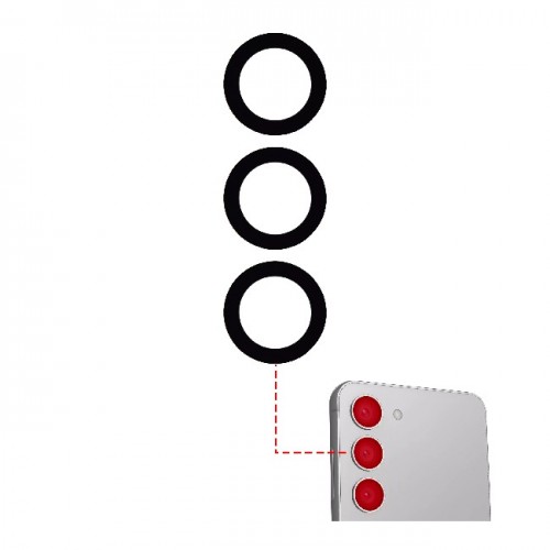 Tagakaamera lääts ühilduv Samsung S911 S23 (S916 S23 Plus) tagakaamera lääts (3 tk)