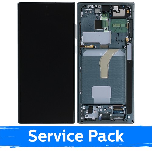 LCD ekraan ühilduv Samsung S908 S22 Ultra raamiga / Roheline / (Service Pack)