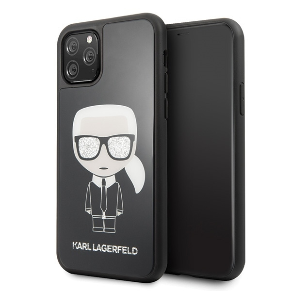 KARL LAGERFELD KLHCN58DLFKBK IPHONE 11 PRO must Kõva ümbris ICONIC KARL GLITTER