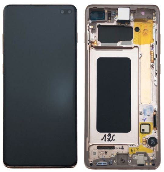 LCD screen Samsung G975F S10 Plus koos touch screen ja frame Ceramic Valge original (service pack)