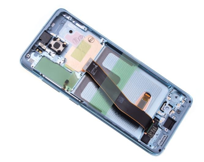 LCD screen Samsung G981F/G980F S20 koos touch screen ja frame Cloud Sinine original (service pack)
