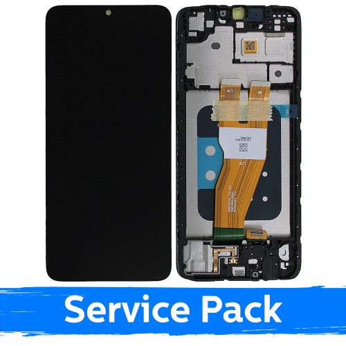 LCD ekraan ühilduv Samsung A055 A05 must raamiga (Service Pack)