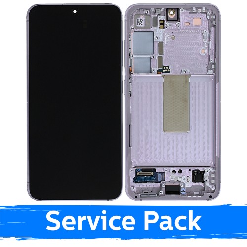 LCD ekraan ühilduv Samsung S911 S23 raamiga / Lavender (helerooosa) / (Service Pack)
