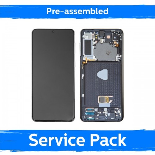 LCD ekraan ühilduv Samsung G996 S21 Plus raamiga / Phantom Black / (Eelkokkupandud Service Pack)