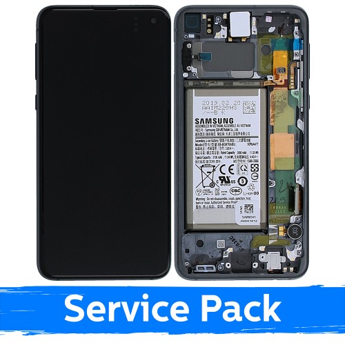 LCD ekraan ühilduv Samsung G970 S10e raamiga / Prism Black / (Service Pack) +AKUGA