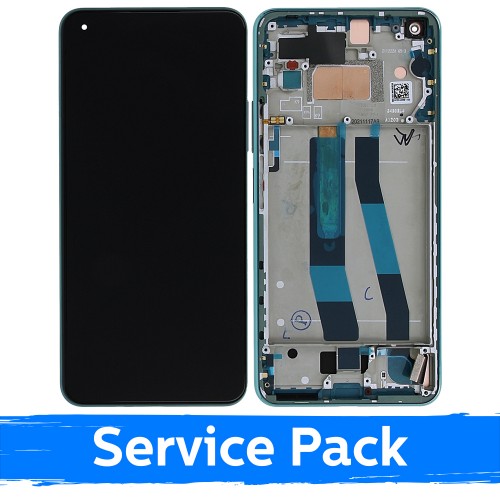 LCD ekraan ühilduv Xiaomi Mi 11 Lite 4G (Lite 5G / Lite 5G NE) raamiga / Mint Green / (Service Pack)