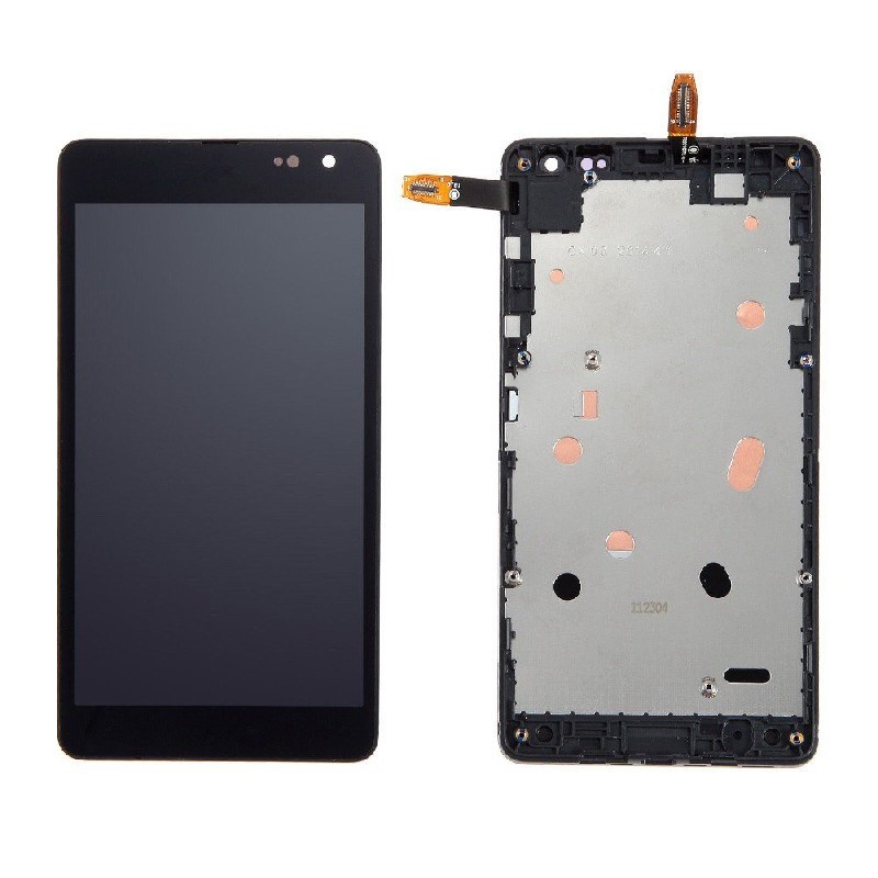 LCD screen Microsoft (Nokia) Lumia 535 koos touch screen ja frame must original 2C (used grade B)