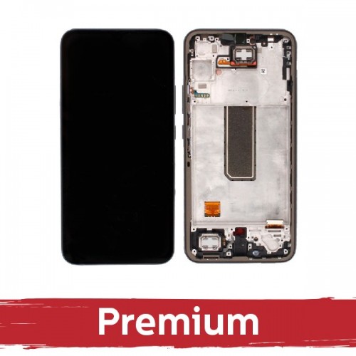 LCD ekraan ühilduv Samsung A346 A34 5G raamiga / Graphite / OEM