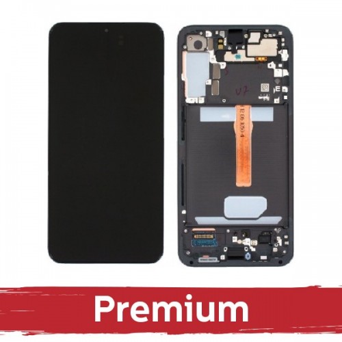 LCD ekraan ühilduv Samsung S906 S22 Plus raamiga / Phantom Black / OEM