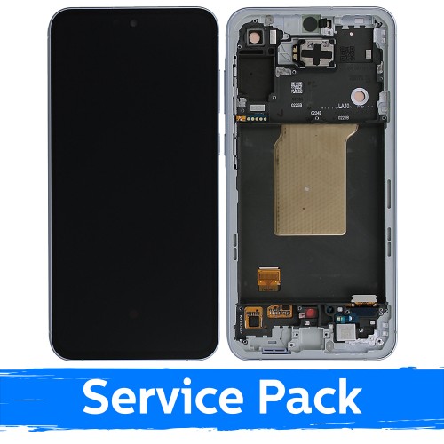 LCD ekraan ühilduv Samsung A556 A55 5G raamiga / Ice Blue / (Service Pack)