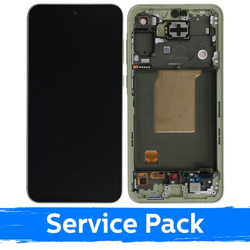 LCD ekraan ühilduv Samsung A556 A55 5G raamiga / Lemon / (Service Pack)