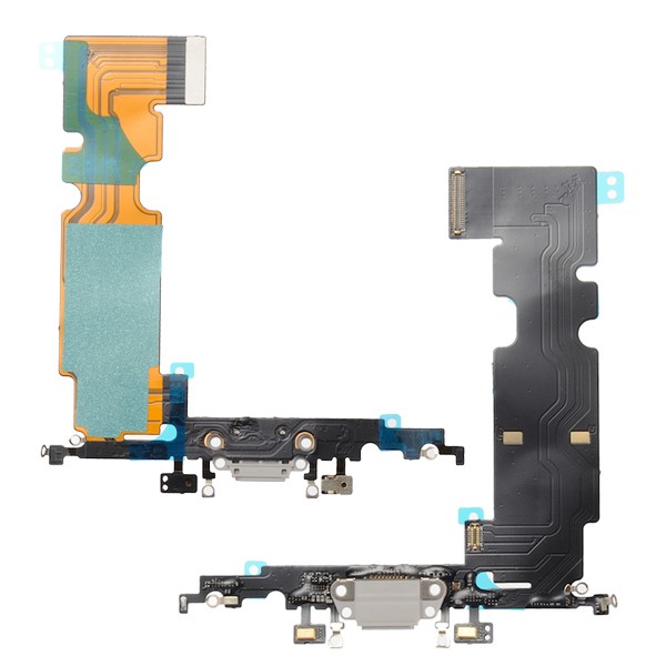 Flex jaoks iPhone 8 Plus jaoks charging connector koos microphone Hõbedane used ORG