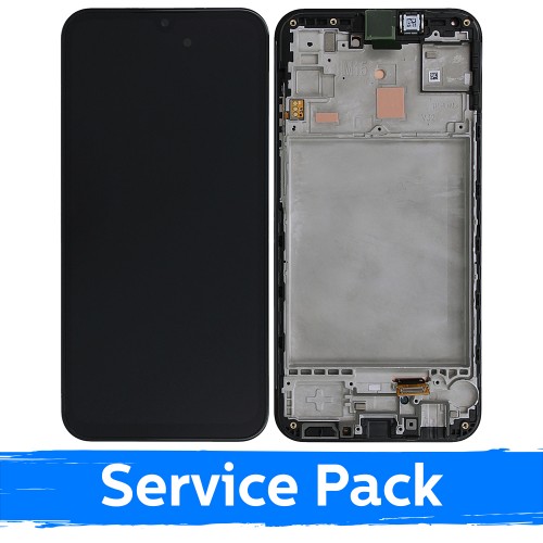 LCD ekraan ühilduv Samsung M156 M15 5G must raamiga (Service Pack)