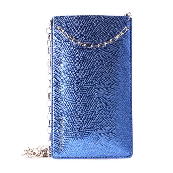 PURO GLAM Chain - universaalne ümbris smartphones with 2 card slots w / kuldne chain XL (sinine)