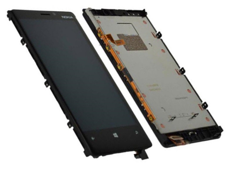 LCD screen Microsoft (Nokia) Lumia 920 koos touch screen ja frame must original (used grade B)