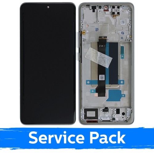 LCD ekraan ühilduv Xiaomi Redmi Note 13 Pro+ 5G raamiga / Moonlight White / (Service Pack)