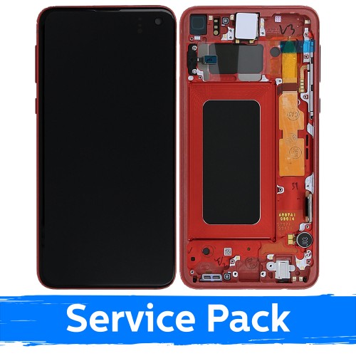 LCD ekraan ühilduv Samsung G970 S10e raamiga / Cardinal Red / (Service Pack)