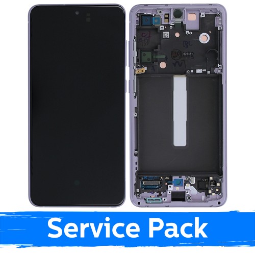 LCD ekraan ühilduv Samsung G990 S21 FE 5G raamiga / Lavender / (Service Pack)
