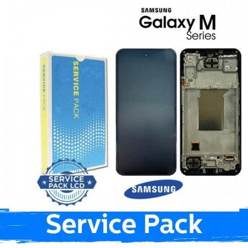 LCD ekraan ühilduv Samsung M356 M35 5G must raamiga (Service Pack)