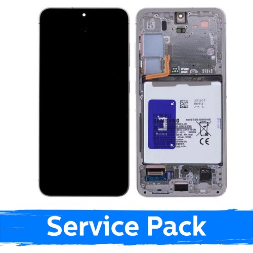LCD Ekraan ühilduv Samsung S921 S24 raamiga / Amber Yellow / (Service Pack) +AKUGA