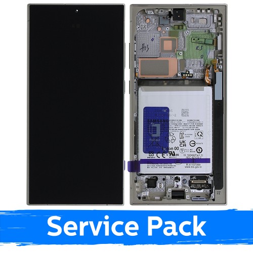 LCD Ekraan ühilduv Samsung S928 S24 Ultra raamiga / Titanium Gray / (Service Pack) +AKUGA
