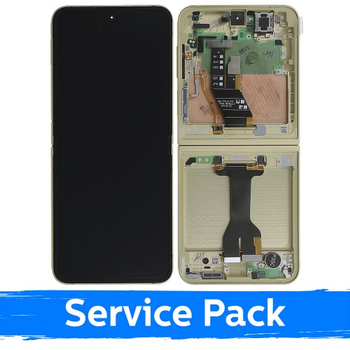 LCD ekraan ühilduv Samsung Z F741 Flip 6 raamiga / kollane / (Service Pack)