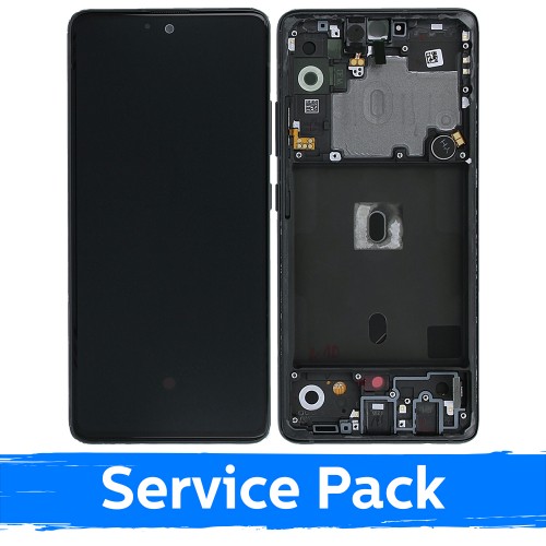 LCD ekraan ühilduv Samsung A516 A51 5G raamiga / Prism Crush must / (Service Pack)
