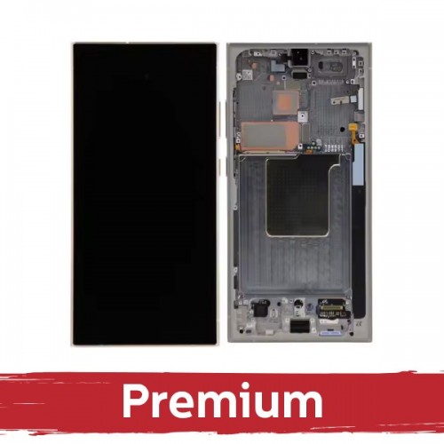 LCD ekraan ühilduv Samsung S928 S24 Ultra raamiga / Titaanmust / OEM