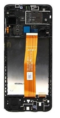 LCD ekraan Samsung M127 M12 2021 puuteekraani ja raamiga must originaal (teenuspakett)