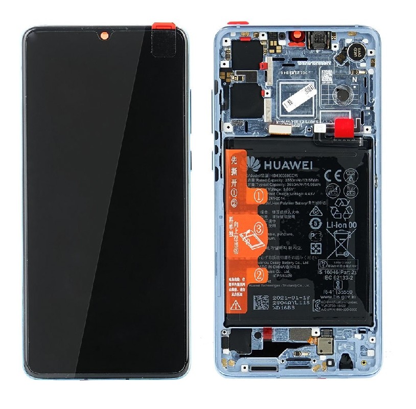LCD screen Huawei P30 (new version 2021) koos touch screen koos frame ja aku Breathing Crystal original (service pack)