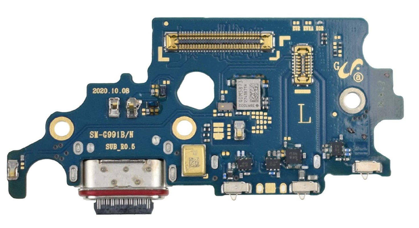 Flex Samsung G991 S21 jaoks plugin, microphone, SIM reader original (service pack)