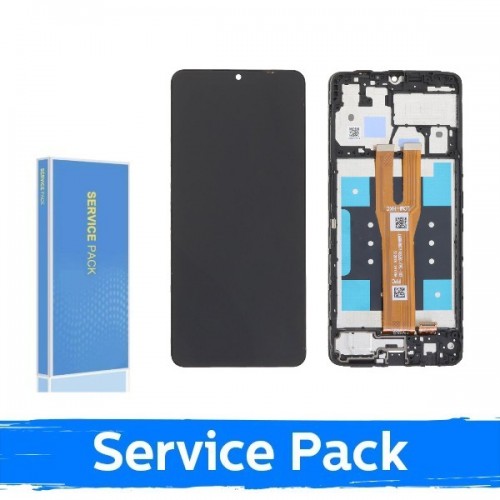 LCD ekraan ühilduv Samsung A065 A06 (2024) must raamiga (Service Pack)