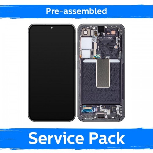 LCD ekraan ühilduv Samsung S911 S23 raamiga / Cream / (Eelkokku pandud Service Pack)