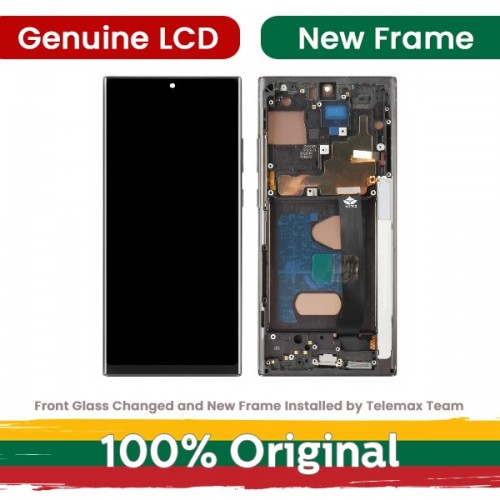 LCD ekraan ühilduv Samsung N985 Note 20 Ultra raamiga / Mystic Black / (uuendatud: Telemax)