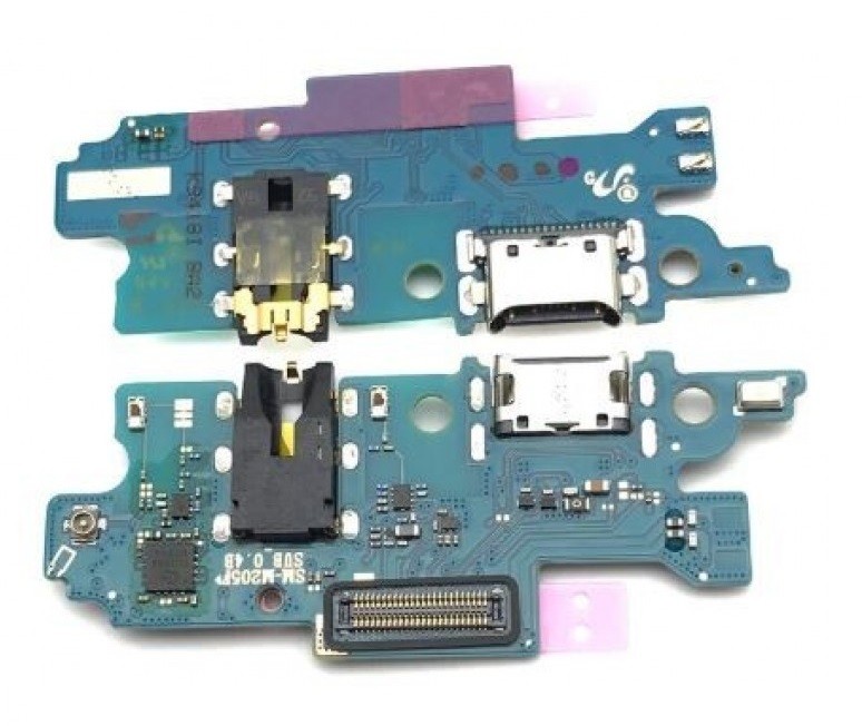 Flex Samsung M205 M20 2019 jaoks plugin, microphone, headphone connector original (service pack)
