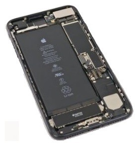 Aku ümbris iPhone 7 Plus Jet Must full koos flex original (used Grade C)