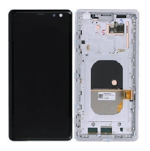 LCD ekraan Sony Xperia XZ3 H8416/H9436 puuteekraaniga raamiga valge originaal (kasutatud Grade C)