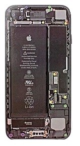 Aku ümbris iPhone 7 Must full koos flex original (used Grade C)