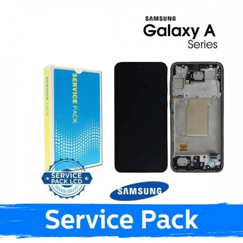 LCD ekraan ühilduv Samsung A366 A36 5G raamiga / must / (Service Pack)