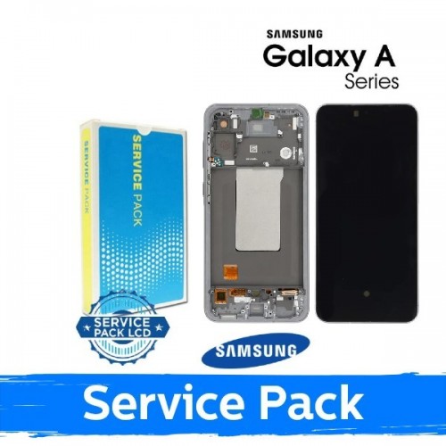 LCD ekraan ühilduv Samsung A566 A56 5G raamiga / helehall / (Service Pack)