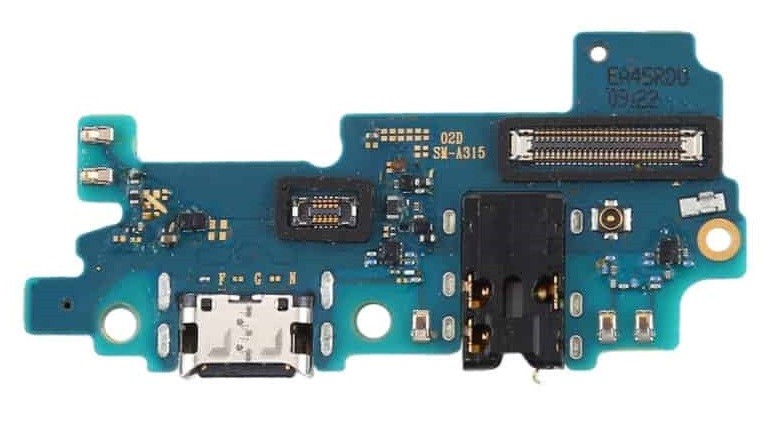 Flex Samsung A315 A31 2020 jaoks plugin, microphone, headphone connector original (service pack)