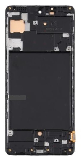 LCD ekraan Samsung A715 A71 2020 puuteekraani ja raamiga must OLED (tegelik suurus)