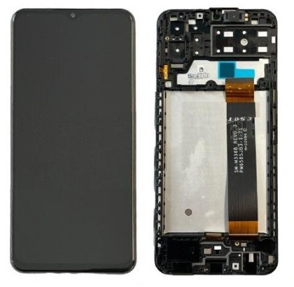 LCD screen Samsung A135 A13 4G 2022 koos touch screen ja frame Must original (service pack)